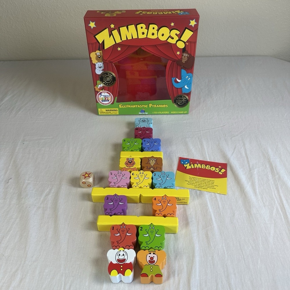 Zimbbos! Elephantastic Pyramids Game COMPLETE wooden pieces STEM Montessori‎